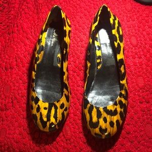 Cole Hann Cheetah Print Wedged Heel Shoe